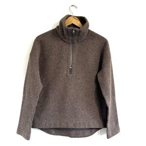 Stio Half zip knit fleece pull over brown top recycled polyester